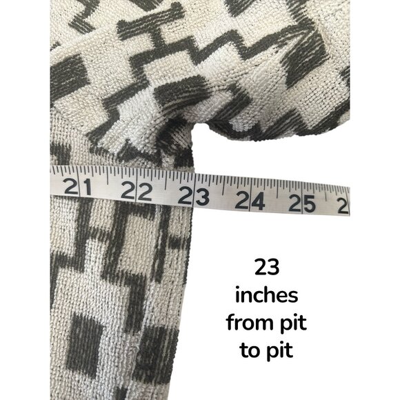 OAS Sweden Terry Cloth Button-Up Shirt Men’s Medium – Geometric Jacquard Pattern - Picture 5 of 7